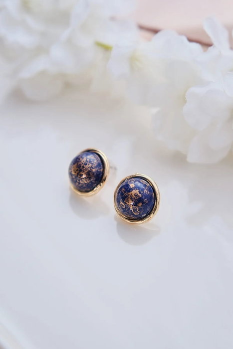 Heliophilia Silver Pendientes de Latón con Circonio Dorado